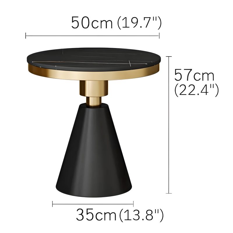 Gold White Black Round Small Modern Coffee Table Small