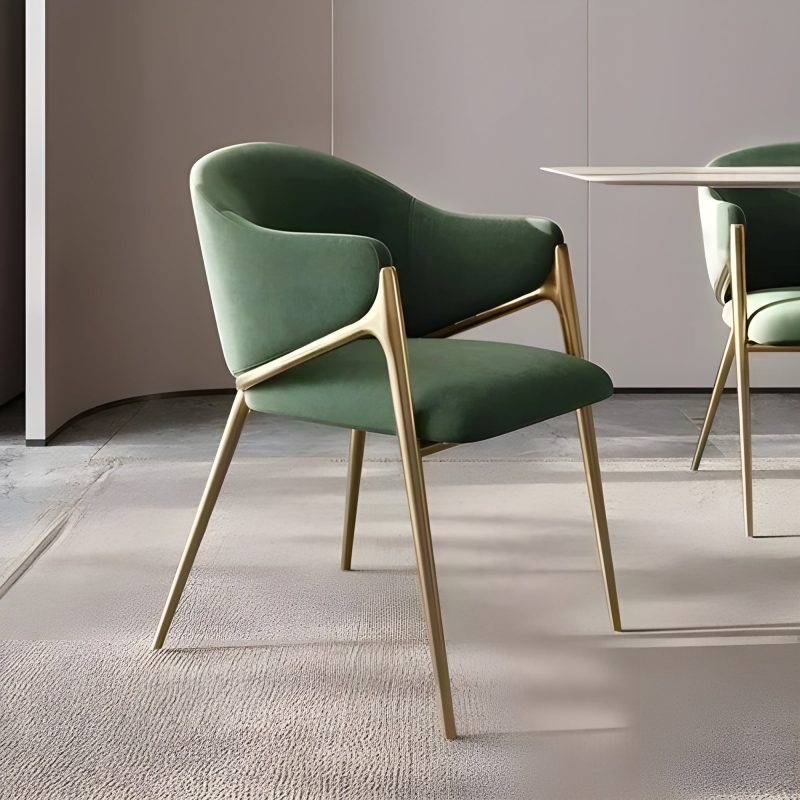 Green Luxury Postmodern Minimalist Set of 2 Dining Chairs