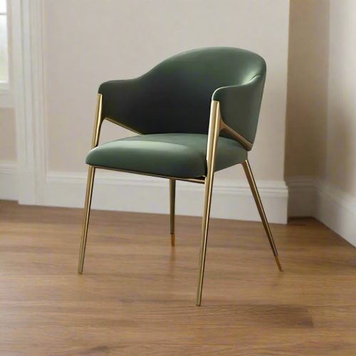 Green Luxury Postmodern Minimalist Set of 2 Dining Chairs for Living Room