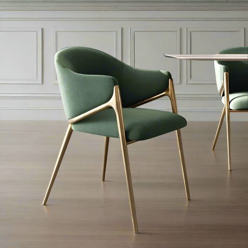 Green Luxury Postmodern Minimalist Set of 2 Dining Chairs in Americam Style