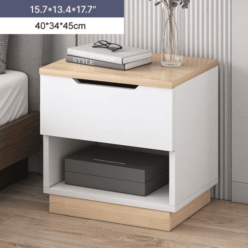 Light Luxury Nightstand with Open Shelf made of Wood For Bedroom image | luxury furniture | wood nightstand | home decor