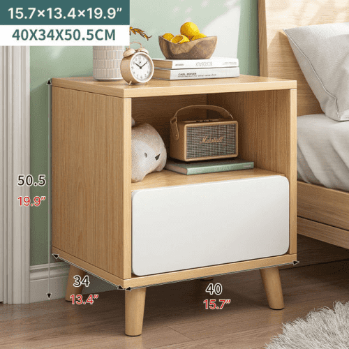 Nordic Wooden Bedside Table Of Drawers For Bedroom image | luxury furniture | luxury tables | wooden tables | luxury decor