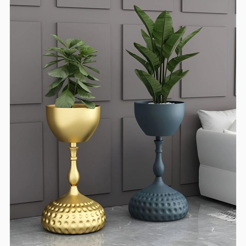 Indoor plant stand|Nordic design|Plant stand for balcony|Gold|Blue