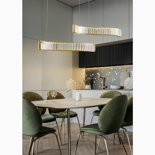 Induno Olona Modern Crystal S shaped LED Chandelier for Cozy Living Room Bedroom Study