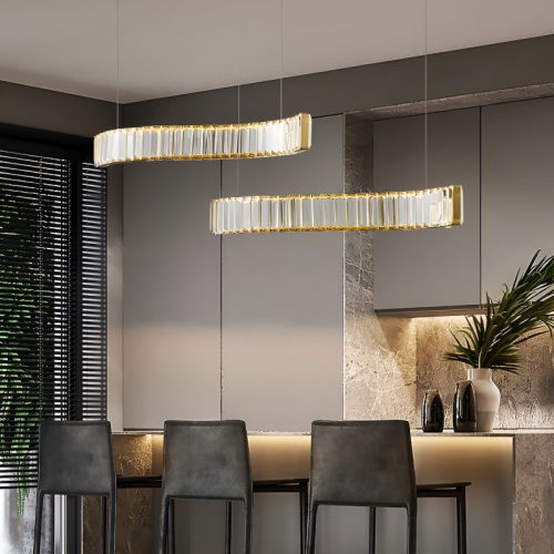 Induno Olona Modern Crystal S shaped LED Chandelier for Living Room Bedroom Study