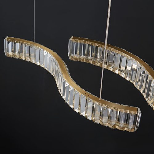 Induno Olona Modern Crystal S shaped LED Chandelier for Living Room Bedroom Study in Details