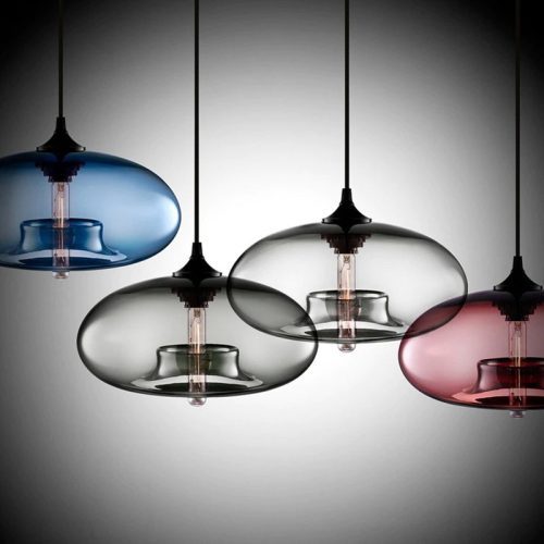 Industrial Glass LED Pendant Lamp with Cool Light