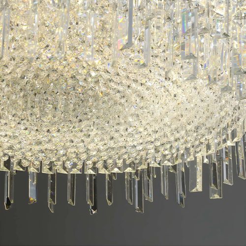 Ischia di Castro Modern Luxury Drum Crystal LED Chandelier in Creative Design Details