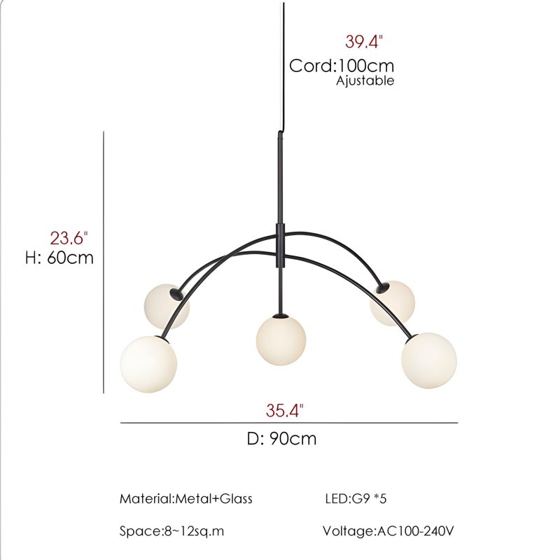 Iseo Retro Industrial Styled LED Pendant Lamp Sizes