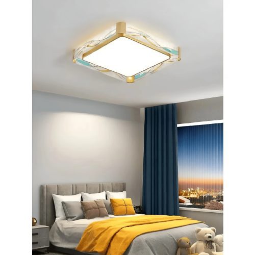 Square|LED|Copper|Ceiling|Lamp|Bedroom|Gold|Living|Dining|Luxury|Elegant|Modern