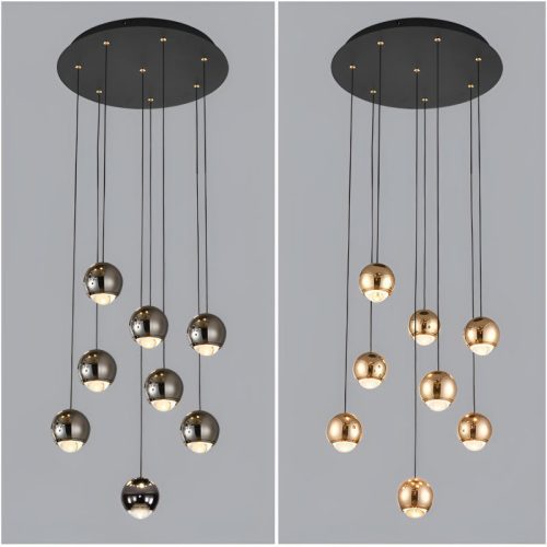 Laigueglia Gorgeous Crystal LED Chandelier Black and Gold