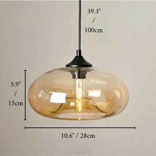 Loft Glass Pendant Lamp with Warm Light