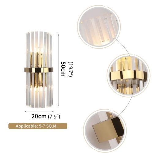 Luxury Copper Crystal Wall Sconce