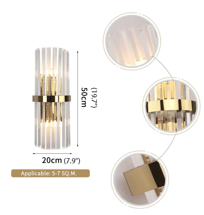 Luxury Copper Crystal Wall Sconce