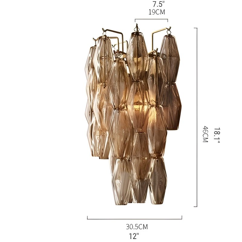 Luxury Crystal Wall Lamp in Decorative Style Size1