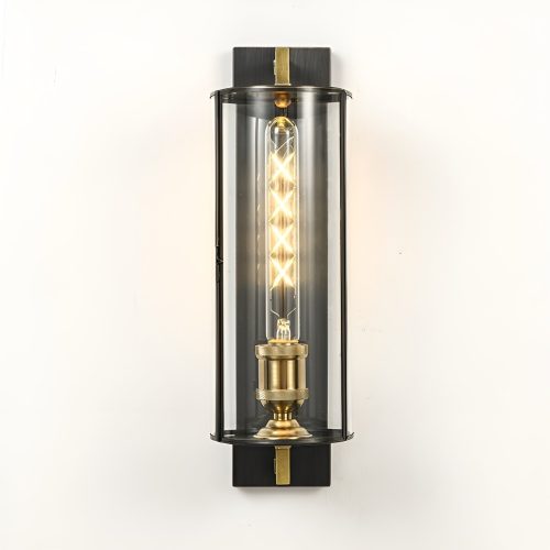 Luxury Glass Wall Lamp in Industrial Style Light On