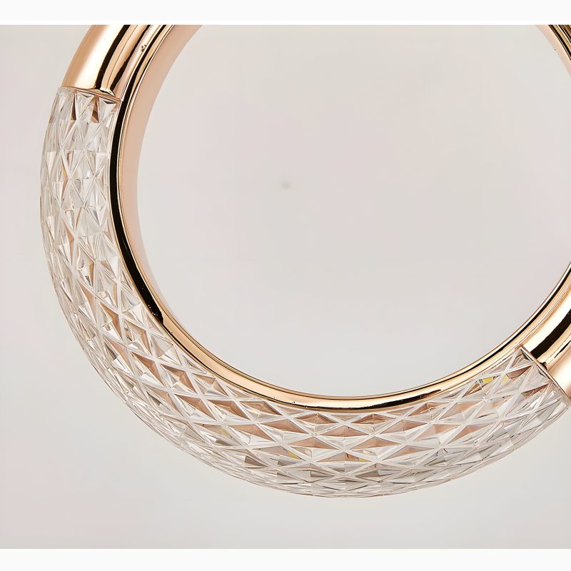 Luxury Gold Ring Pendant Lighting in Details