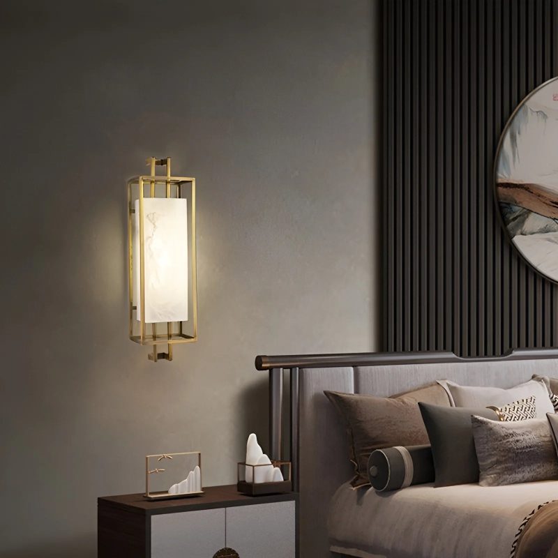 Luxury Marble Wall Sconce In Chinese Style For Living Room For Bedroom