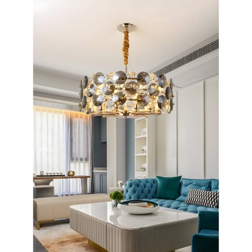 MIRODEMI Aalst | Drum Gold Chandelier for Living Room