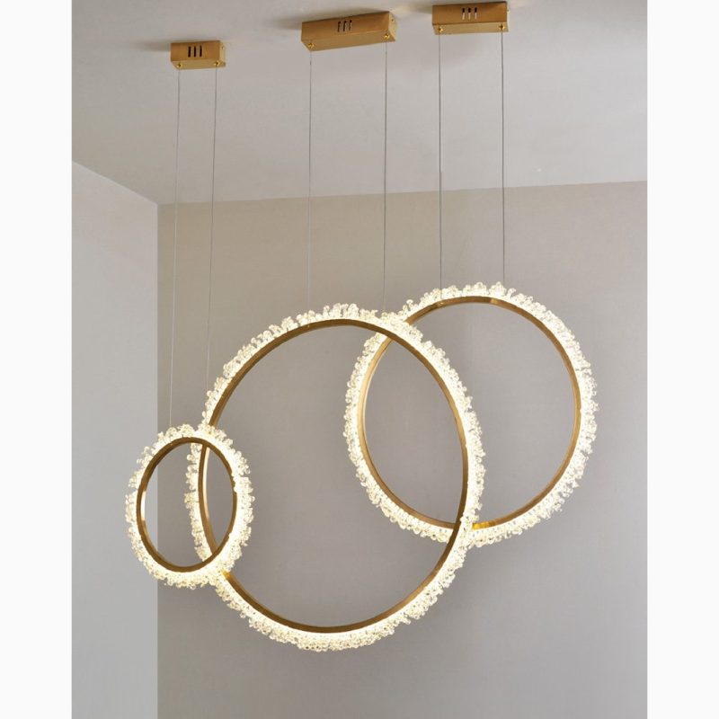 MIRODEMI Aarau Modern Crystal LED Luxury Pendant Chandelier in the Shape of Rings