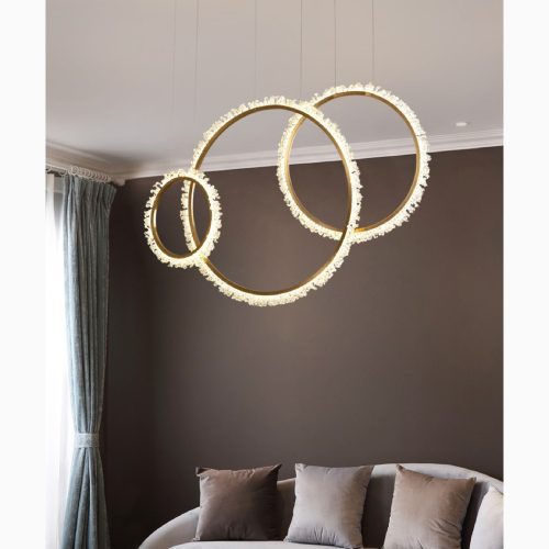 MIRODEMI Aarau Modern Crystal LED Luxury Pendant Lamp in the Shape of Rings