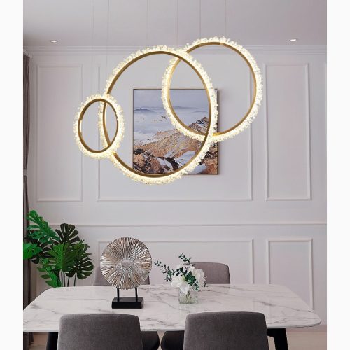 MIRODEMI Aarau Modern Crystal LED Pendant Chandelier in the Shape of Rings