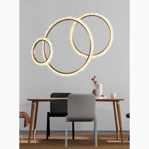 MIRODEMI® Perfect Modern Crystal LED Pendant Light in the Shape of Rings for Living Room Cool Light / Dia15.7+23.6+31.5