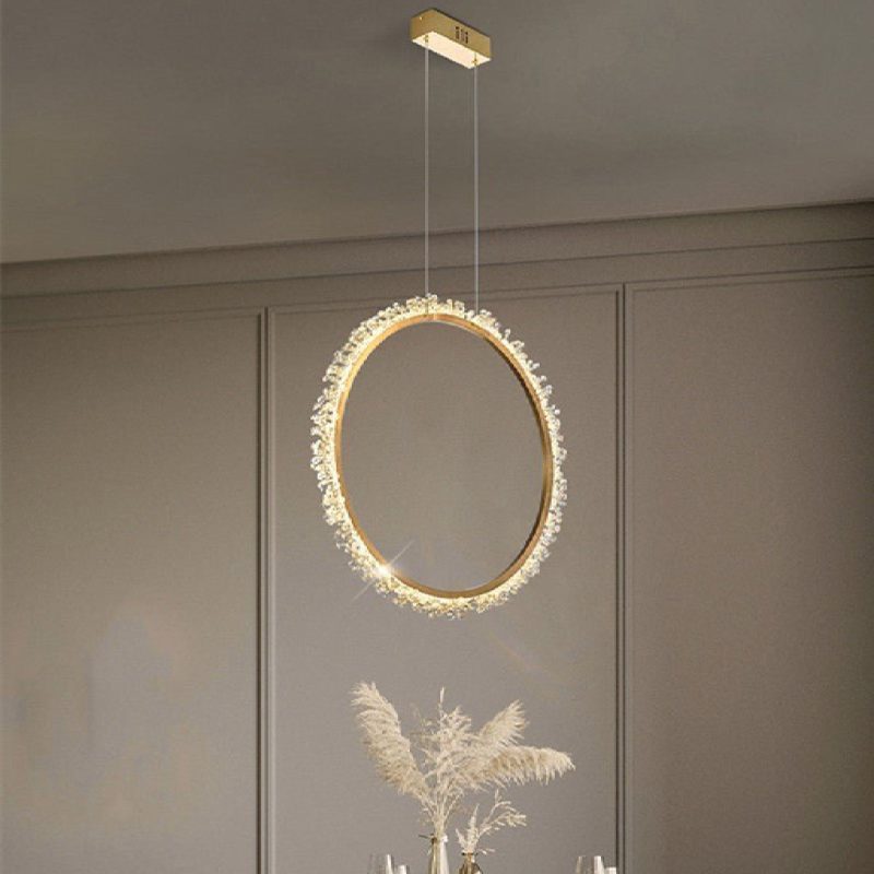 MIRODEMI® Beautiful Crystal LED Pendant Light in the Shape of Rings for Living Room Cool Light / Dia15.7+23.6+31.5" / Dia40.0+60.0+80.0cm