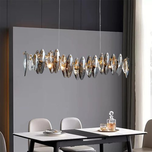 MIRODEMI Aarschot Wave Design Chrome Crystal Light Fixture