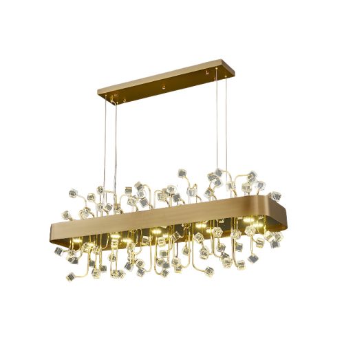 MIRODEMI® Abbadia San Salvatore | Creative Gold Rectangle Colorful Crystal Chandelier for Pretty Living room