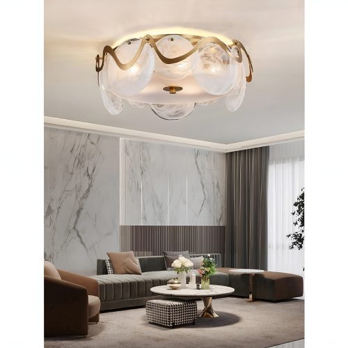 MIRODEMI® Acerra | Modern Drum Glass Ceiling LED Chandelier