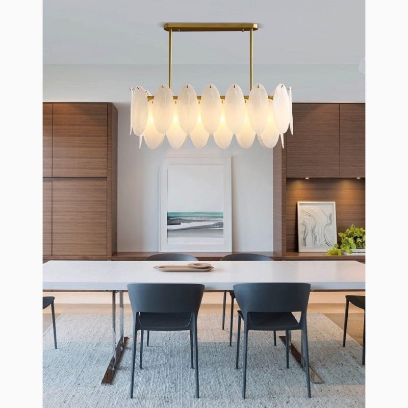 MIRODEMI Acquacanina Luxury Rectangle Gold Glass Chandelier