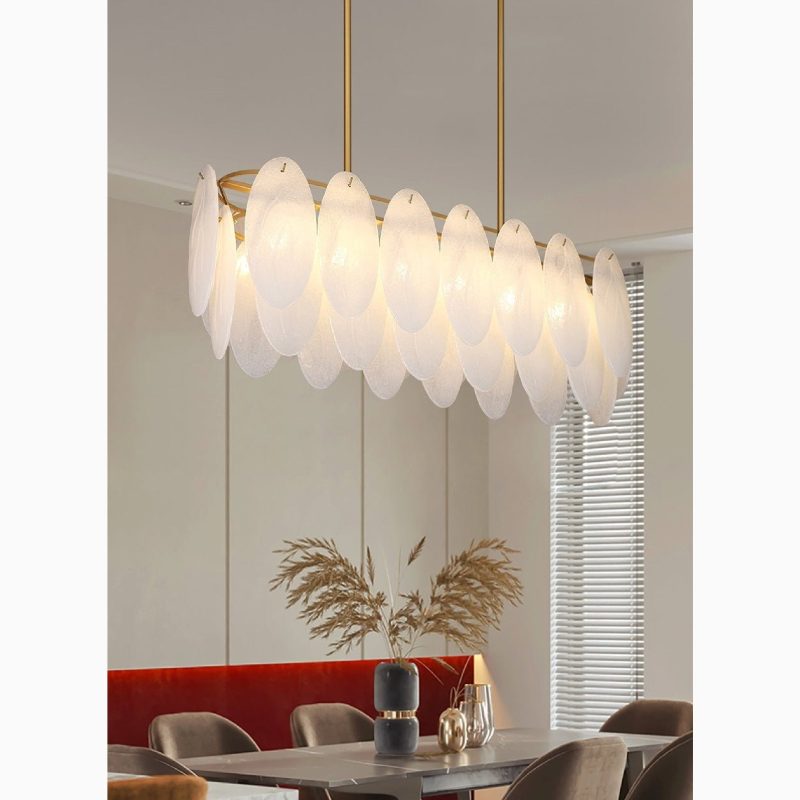 MIRODEMI Acquacanina Luxury Rectangle Gold Glass Modern Chandelier