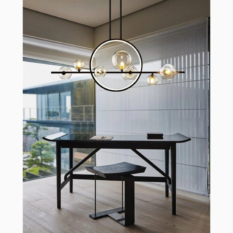 MIRODEMI Acqualagna White Black Glass Bubble LED Chandelier For Balcony