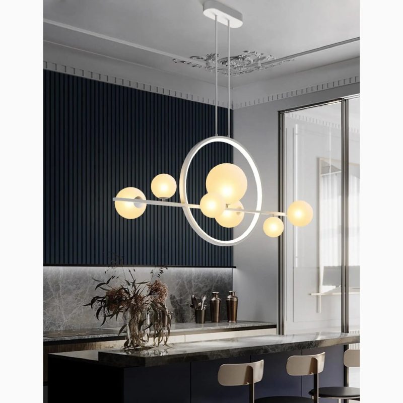 MIRODEMI Acqualagna White Black Glass Bubble LED Chandelier For Pretty House