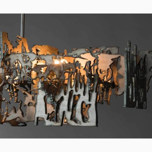 MIRODEMI Acquanegra Cremonese Postmodern Grey Gold Metal Art Rectangle Chandelier For Elite Living Room