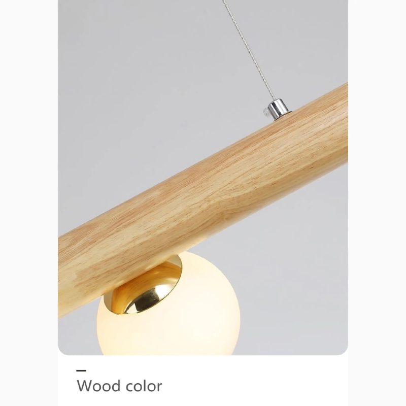 MIRODEMI Acquanegra sul Chiese Nordic Wood color Glass ball LED Chandelier For Kitchen Island Details