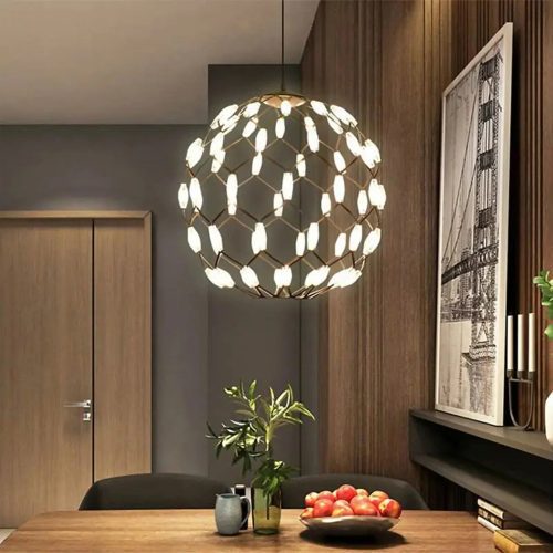 MIRODEMI® Acquaro | Stylish Black/White Pendant Ball-Shaped Chandelier