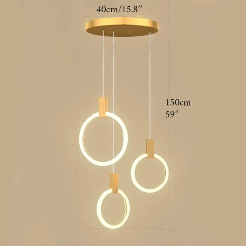 MIRODEMI® Acquasparta | Luxury Modern Pendant Gold Rings Designer Pendant Lighting Fixture for Staircase