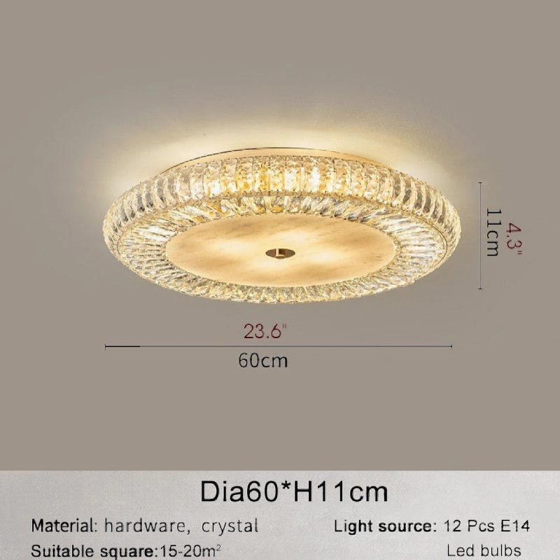 MIRODEMI® Acqui Terme | Modern Round LED Crystal Ceiling Chandelier middle