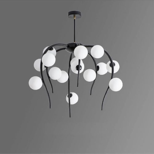 MIRODEMI Acri Jellyfish Shaped Chandelier With Glass Ball Lights For Bedroom