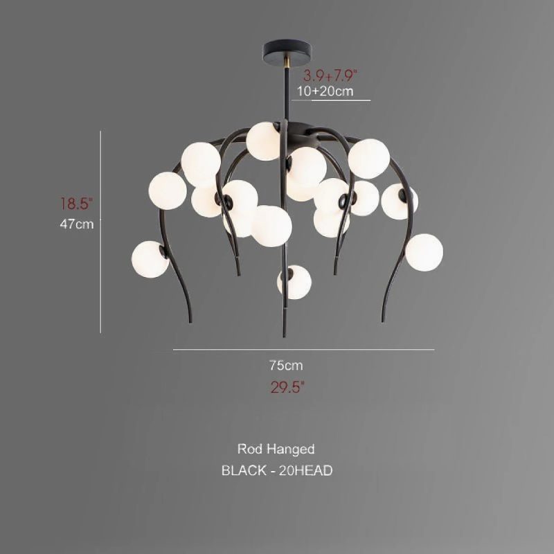 MIRODEMI® Acri | Jellyfish-Shaped Chandelier with Glass Ball Light