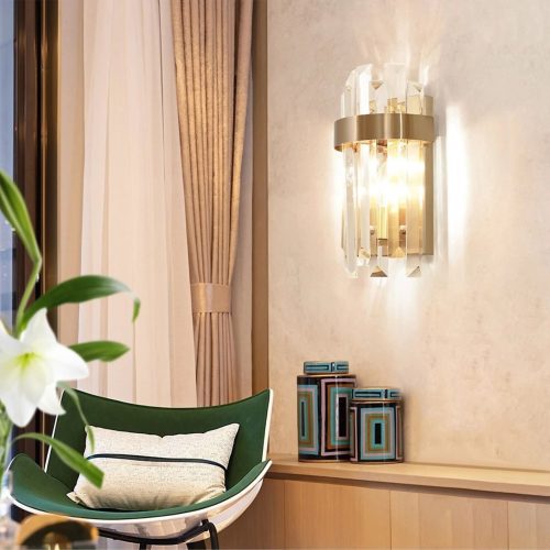 MIRODEMI Adige Gold Crystal Wall Lamp