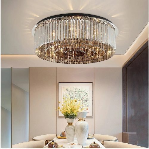 MIRODEMI® Adrano | Smoky Gray Crystal Chandelier