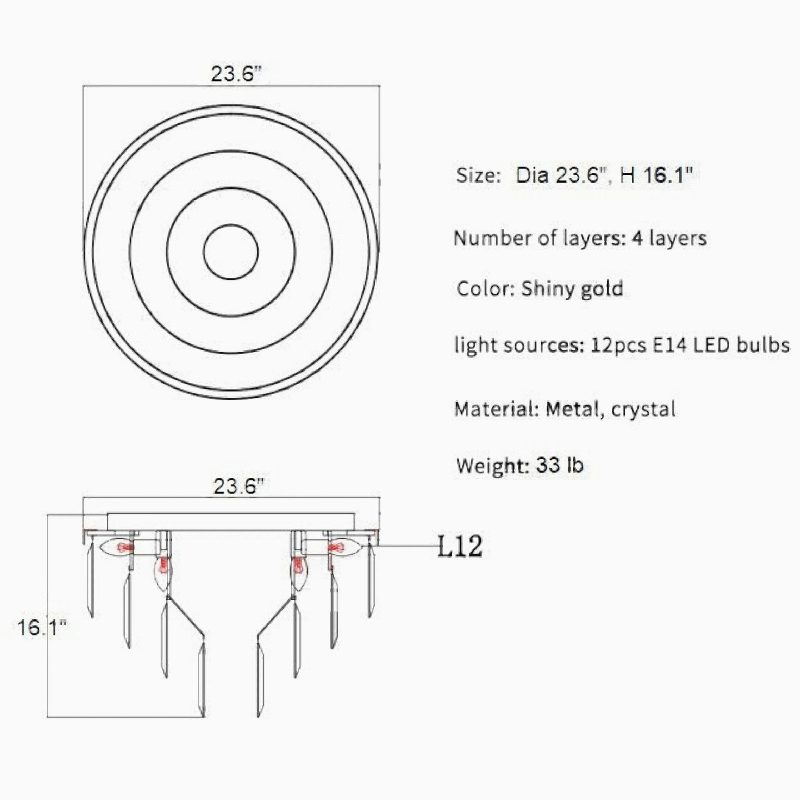 MIRODEMI® Afragola | Contemporary gold crystal ceiling chandelier parametres