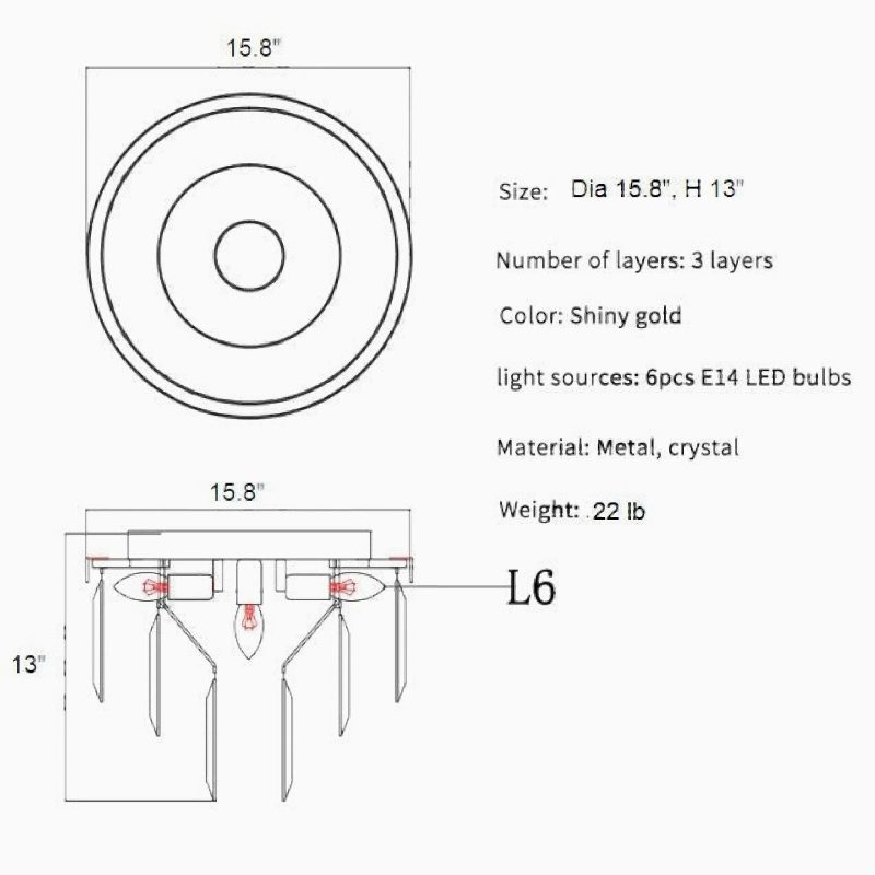 MIRODEMI® Afragola | Contemporary ceiling chandelier