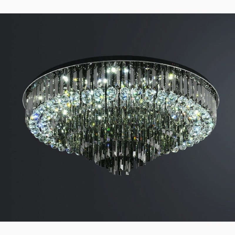 MIRODEMI Africo Round Modern Black Crystal Light