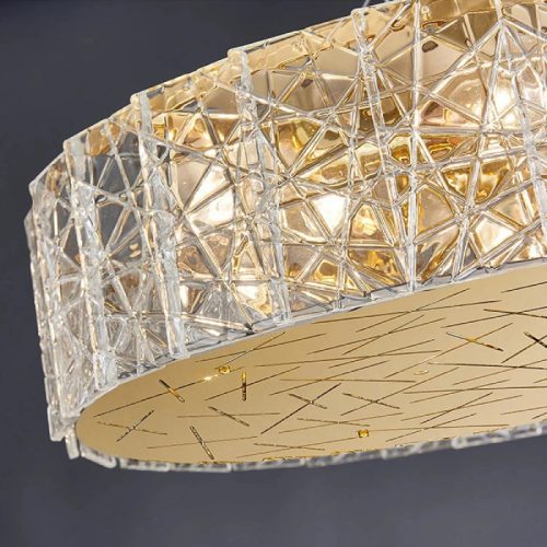 MIRODEMI Agazzano Round Gold Crystal Chandelier For Room Details