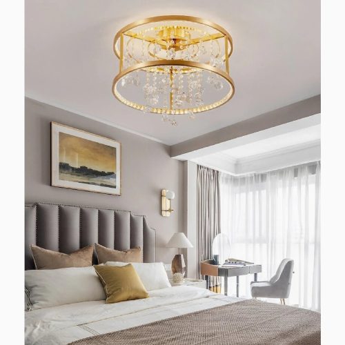 MIRODEMI® Agliano Terme | Copper Modern Crystal Led Hanging Chandeliers