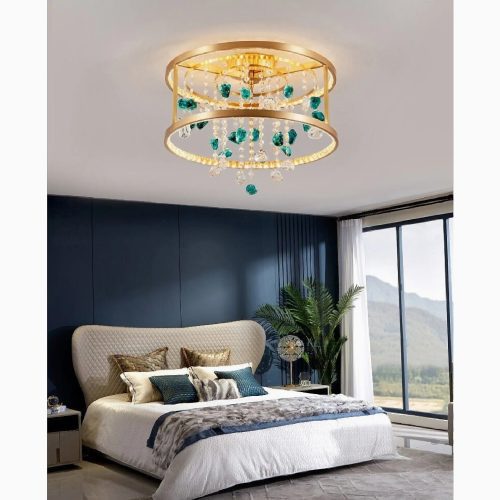 MIRODEMI® Agliano Terme | Copper Modern gold Crystal Led Hanging Chandelier